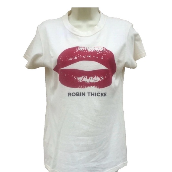 Tultex Tops - Tultex White Tee with Pink Lips Graphic